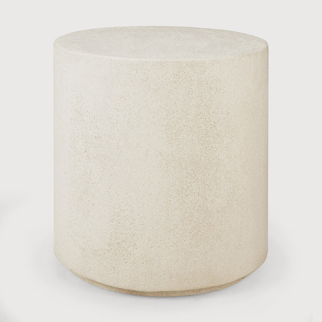 Elements Beistelltisch - Mikrozement - Off White - rund - 40 x 40 x 42 cm - ZEN ZONE Furniture