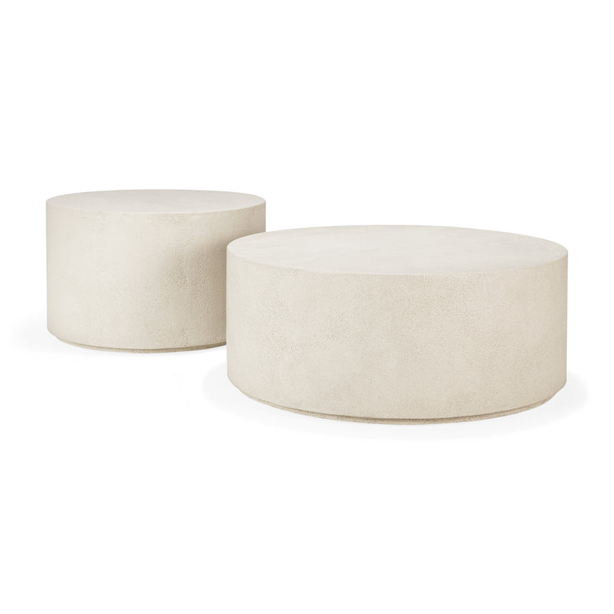 Elements Couchtisch 80x80cm - Mikrozement - Off-White - rund - ZEN ZONE