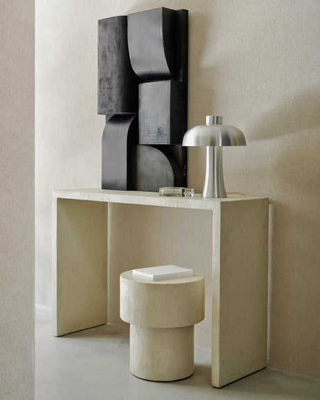 Elements Beistelltisch - Mikrozement - Off White - Pilzform - 41 x 41 x 47 cm - ZEN ZONE Furniture