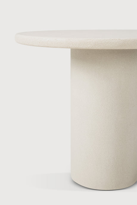 Elements Esstisch - Mikrozement - Off White - rund - 90 x 90 x 76 cm - ZEN ZONE Furniture