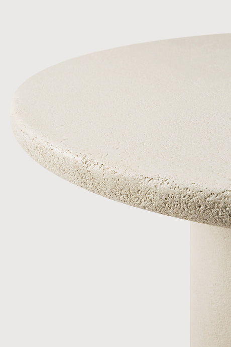 Elements Esstisch - Mikrozement - Off White - rund - 90 x 90 x 76 cm - ZEN ZONE Furniture