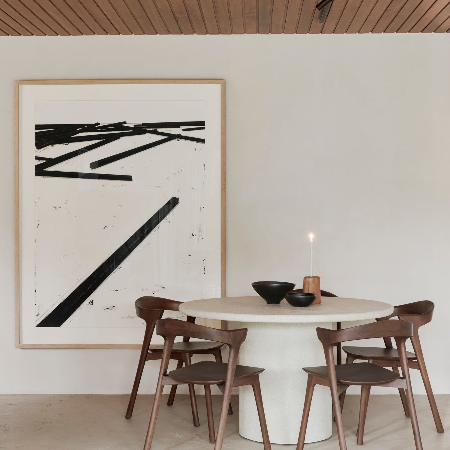 Bok Esszimmerstuhl - lackiertes Teak - braun - 50 x 54 x 76 cm - ZEN ZONE