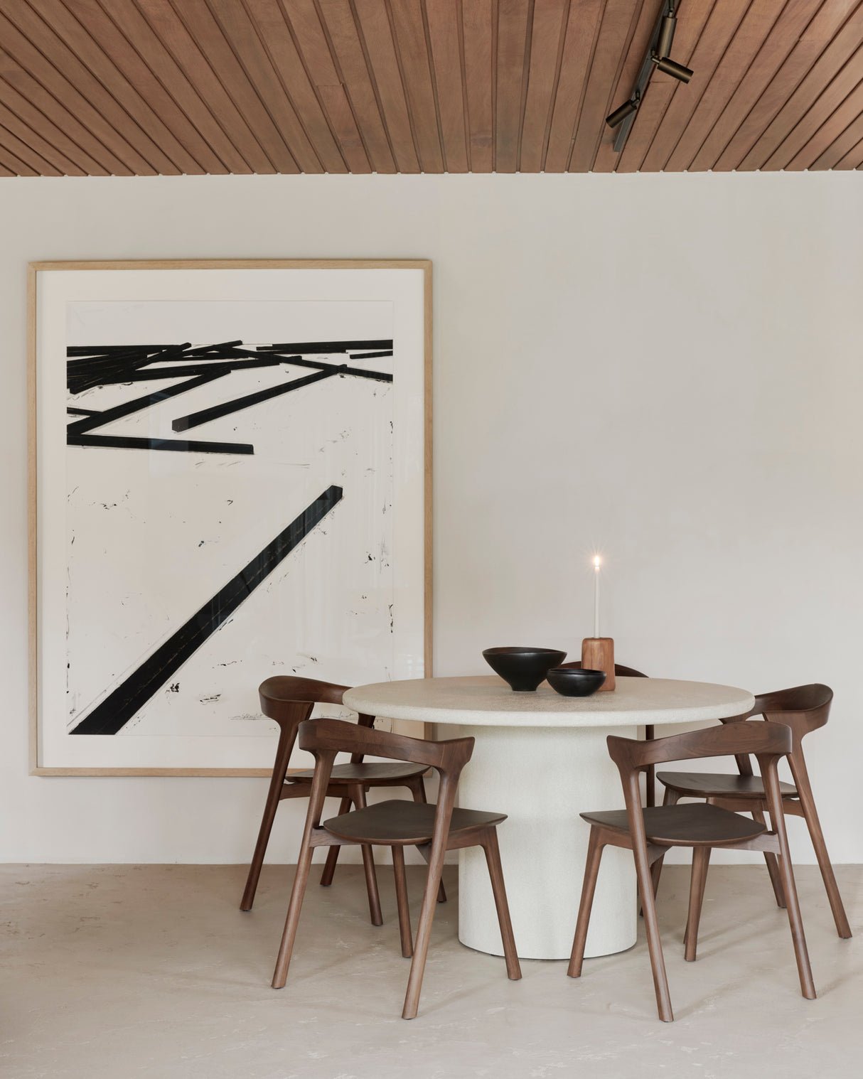 Elements Esstisch - Mikrozement - Off White - rund - 125 x 125 x 76 cm - ZEN ZONE