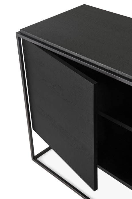 Monolit Sideboard - lackierte Eiche - schwarz - 2 Türen - 110 x 45 x 78 cm - ZEN ZONE Furniture