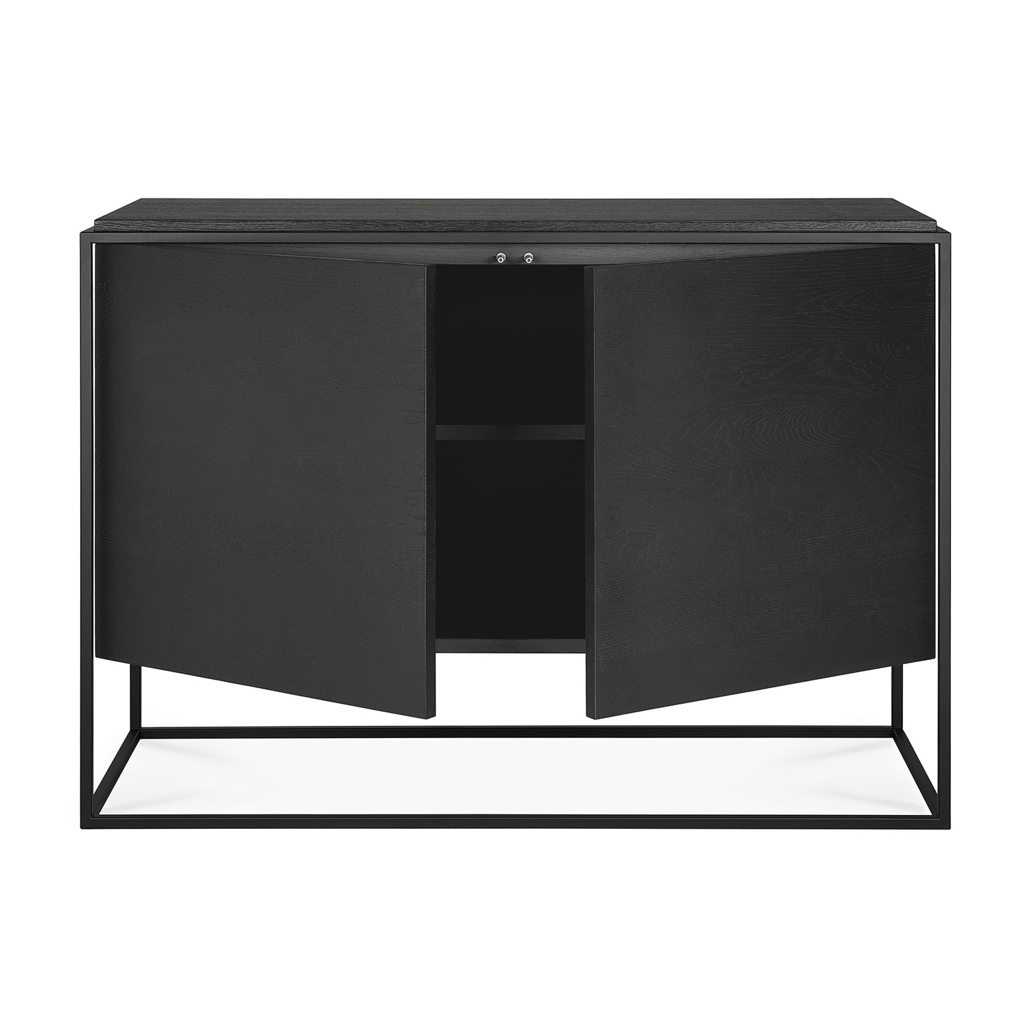 Monolit Sideboard - lackierte Eiche - schwarz - 2 Türen - 110 x 45 x 78 cm - ZEN ZONE Furniture