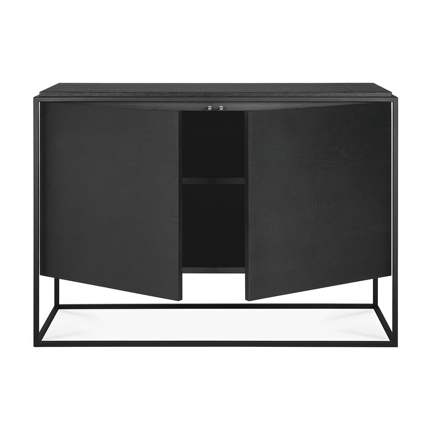 Monolit Sideboard - lackierte Eiche - schwarz - 2 Türen - 110 x 45 x 78 cm - ZEN ZONE Furniture