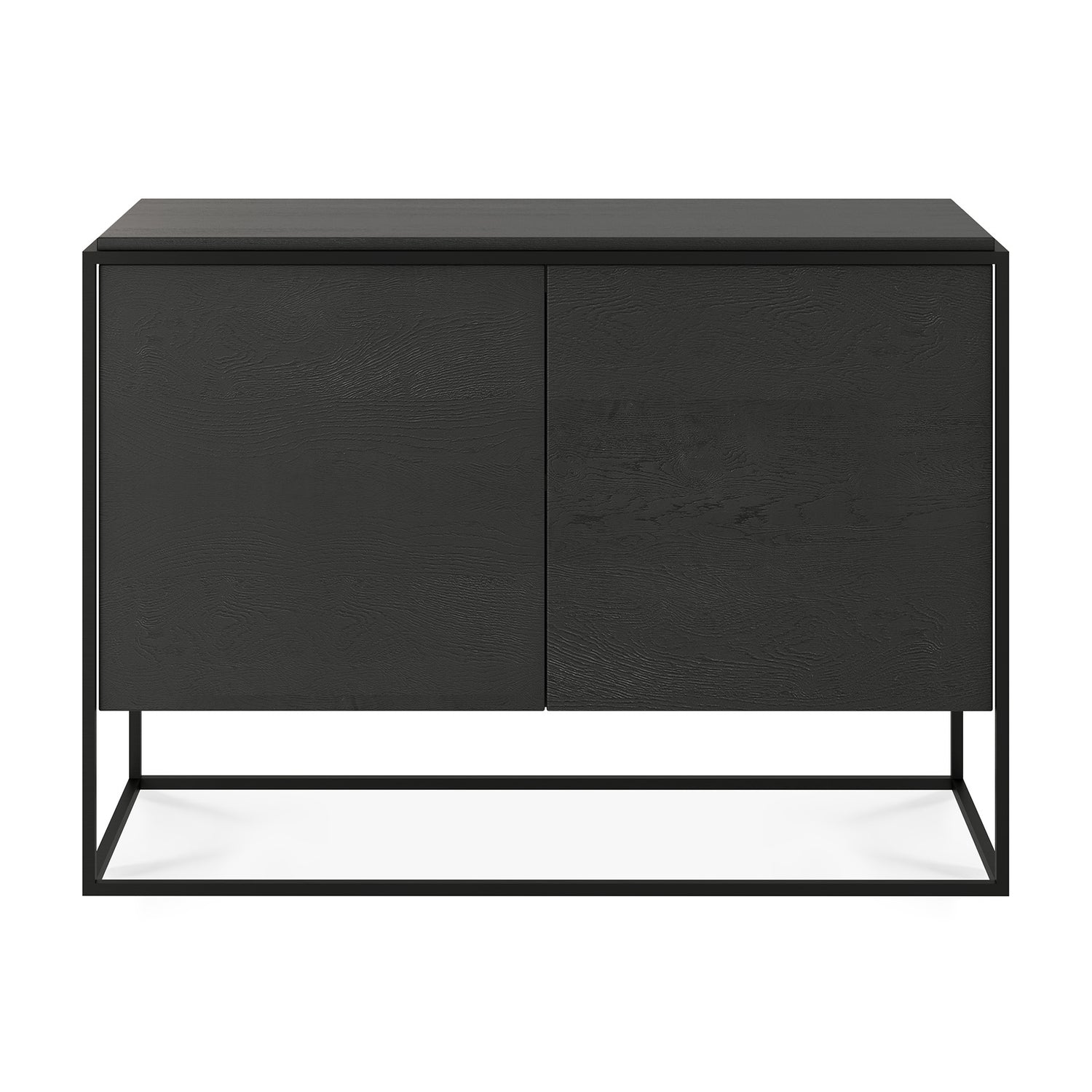 Monolit Sideboard - lackierte Eiche - schwarz - 2 Türen - 110 x 45 x 78 cm - ZEN ZONE Furniture