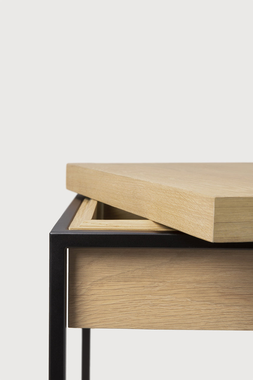Monolit Beistelltisch - Eiche - quadratisch - abnehmbarer Deckel - 48 x 48 x 51 cm - ZEN ZONE Furniture