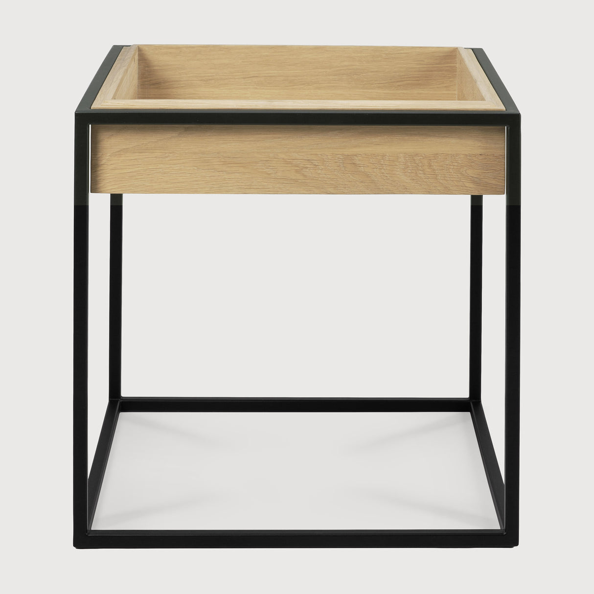 Monolit Beistelltisch - Eiche - quadratisch - abnehmbarer Deckel - 48 x 48 x 51 cm - ZEN ZONE Furniture