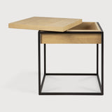 Monolit Beistelltisch - Eiche - quadratisch - abnehmbarer Deckel - 48 x 48 x 51 cm - ZEN ZONE Furniture