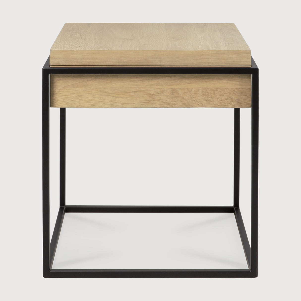 Monolit Beistelltisch - Eiche - quadratisch - abnehmbarer Deckel - 48 x 48 x 51 cm - ZEN ZONE Furniture
