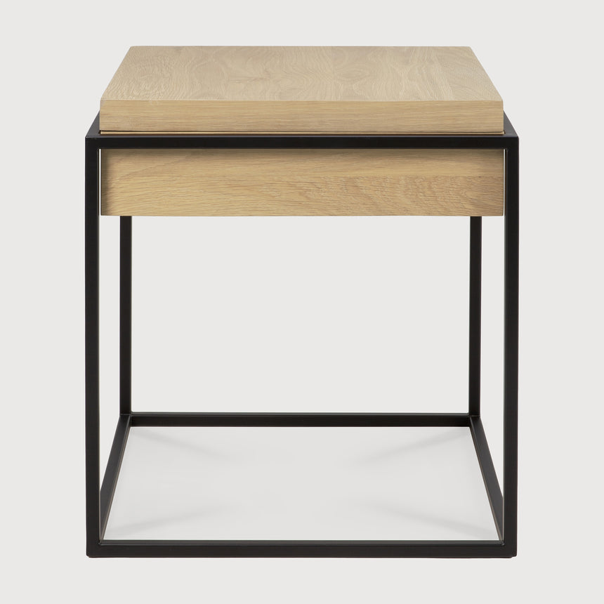 Monolit Beistelltisch - Eiche - quadratisch - abnehmbarer Deckel - 48 x 48 x 51 cm - ZEN ZONE Furniture