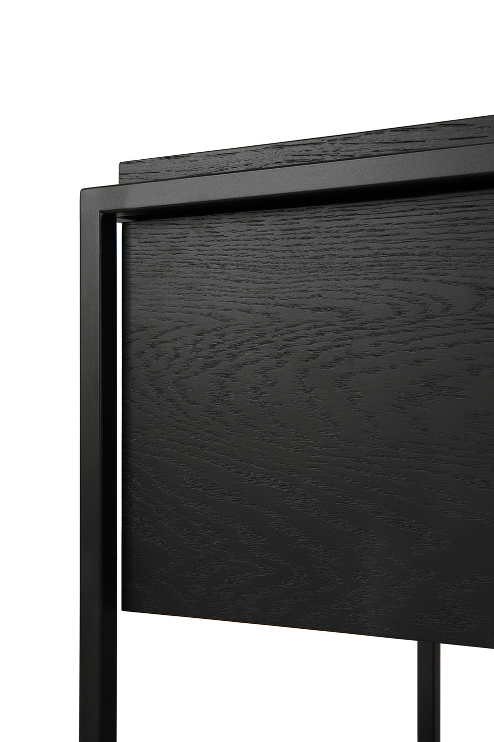Monolit TV-Schrank - lackierte Eiche - schwarz - 1 Klapptür - 1 Schublade - 140 x 45 x 42 cm - ZEN ZONE Furniture