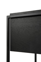 Monolit TV-Schrank - lackierte Eiche - schwarz - 1 Klapptür - 1 Schublade - 140 x 45 x 42 cm - ZEN ZONE Furniture