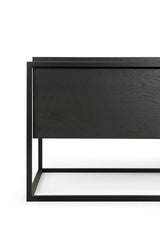 Monolit TV-Schrank - lackierte Eiche - schwarz - 1 Klapptür - 1 Schublade - 140 x 45 x 42 cm - ZEN ZONE Furniture