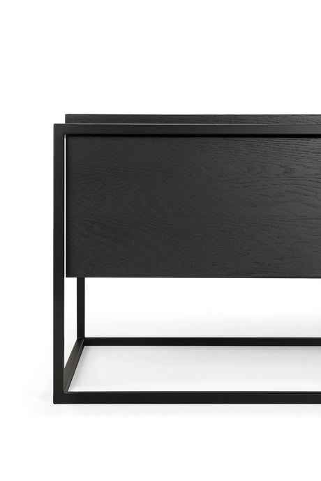 Monolit TV-Schrank - lackierte Eiche - schwarz - 1 Klapptür - 1 Schublade - 140 x 45 x 42 cm - ZEN ZONE Furniture