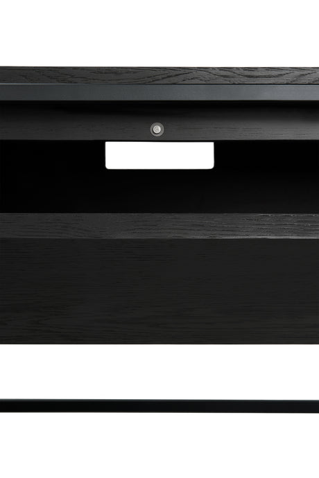 Monolit TV-Schrank - lackierte Eiche - schwarz - 1 Klapptür - 1 Schublade - 140 x 45 x 42 cm - ZEN ZONE Furniture