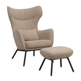Armchair CALVERT made of durable beige fabric, Verona #173 medium beige, black, 78x89x108 cm