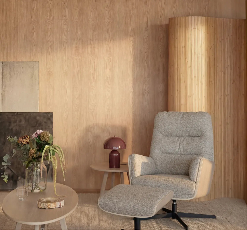 Fauteuil BRODERICK en chêne, 73x82x106 cm