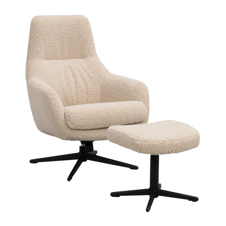 Sofasessel KERSEY, Lamb #05 light beige, dunkelbraun, 76x79x103 cm - ZEN ZONE Furniture