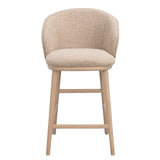 Judson bar stool, solid lacquered oak, Verona #173 medium beige, 50x55x90 cm