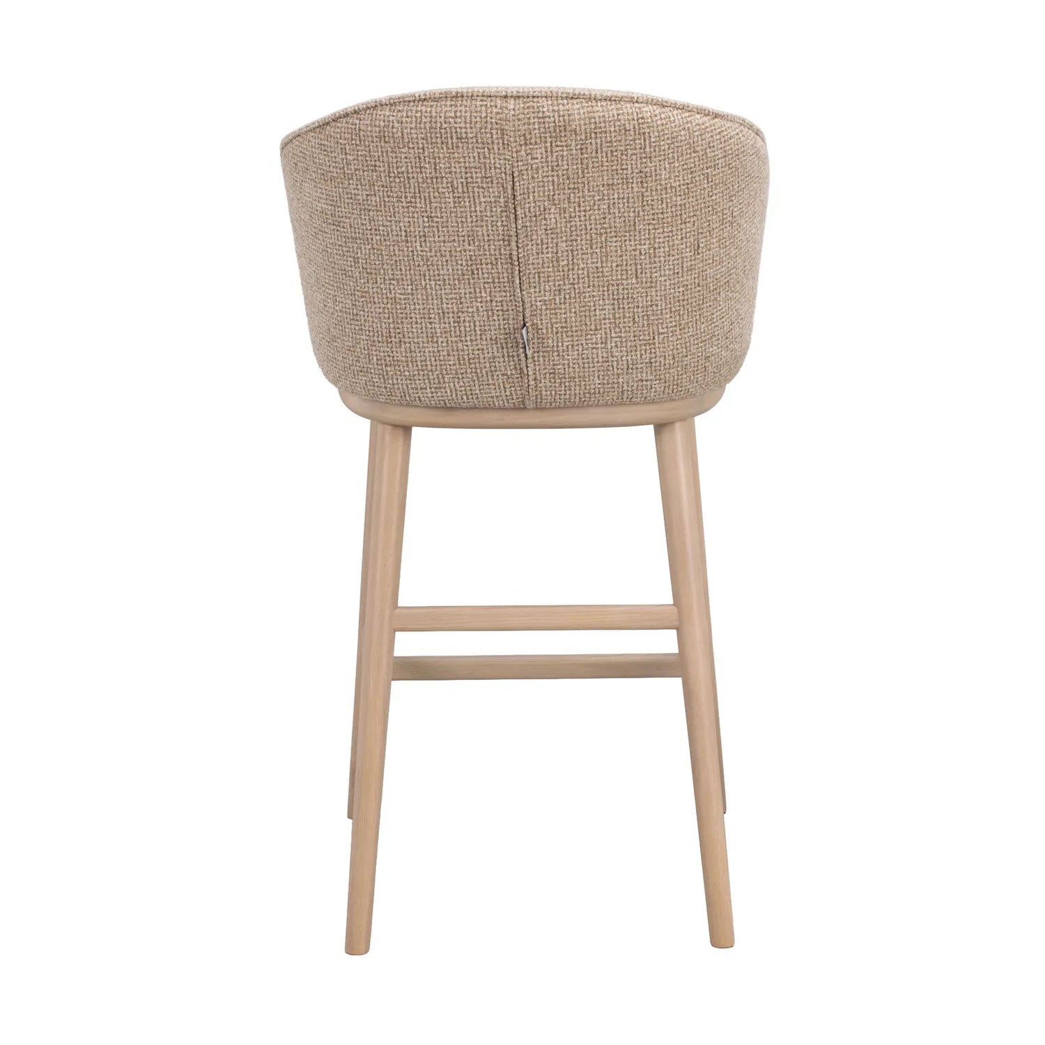 Judson bar stool, solid lacquered oak, Verona #173 medium beige, 50x55x90 cm