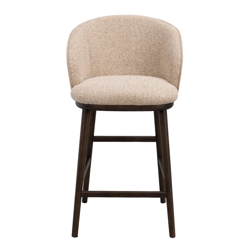 Judson bar stool, solid lacquered oak, Verona #173 medium beige, 50x55x90 cm