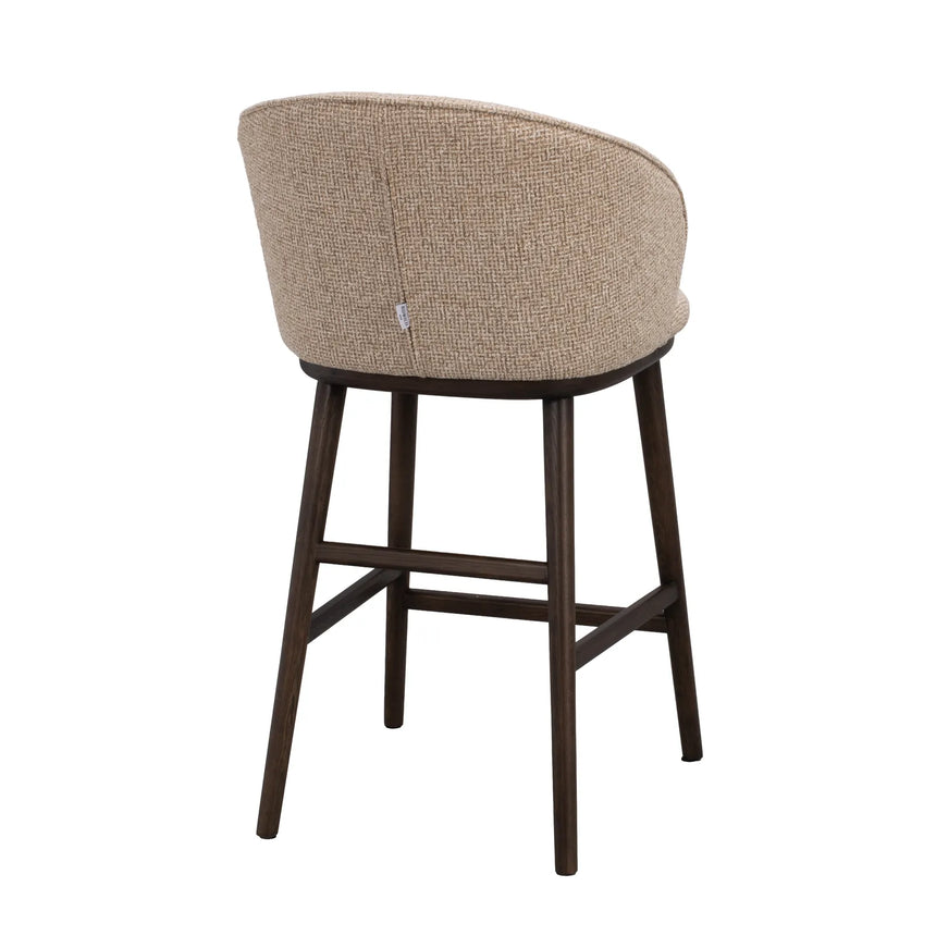 Judson bar stool, solid lacquered oak, Verona #173 medium beige, 50x55x90 cm