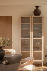 MEADOWBROOK Oak Display Cabinet, 95x43x203 cm