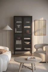 MEADOWBROOK Oak Display Cabinet, 95x43x203 cm