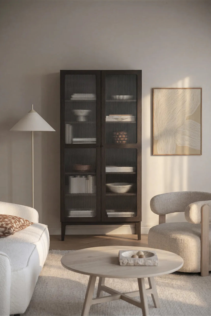 MEADOWBROOK Oak Display Cabinet, 95x43x203 cm