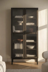 MEADOWBROOK Oak Display Cabinet, 95x43x203 cm
