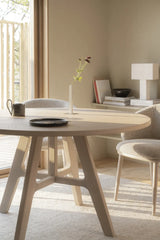 Table de salle à manger STOCKBRIDGE en chêne, 130x130x75 cm