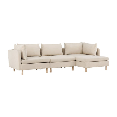 Zero 3-Sitzer Sofa - Holzoptik / Beige Stoff - ZEN ZONE Furniture