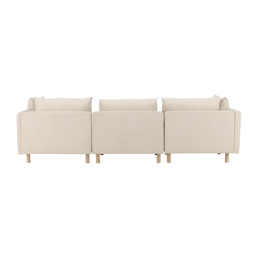 Zero 3-Sitzer Sofa - Holzoptik / Beige Stoff - ZEN ZONE Furniture