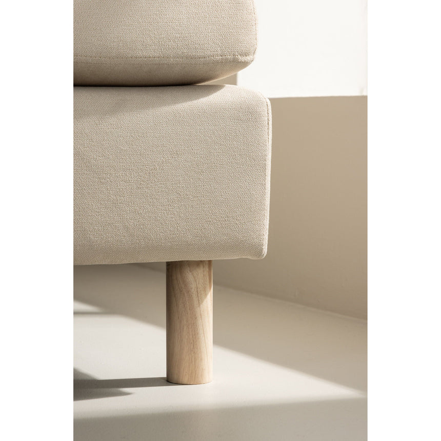Zero 3-Sitzer Sofa - Holzoptik / Beige Stoff - ZEN ZONE Furniture