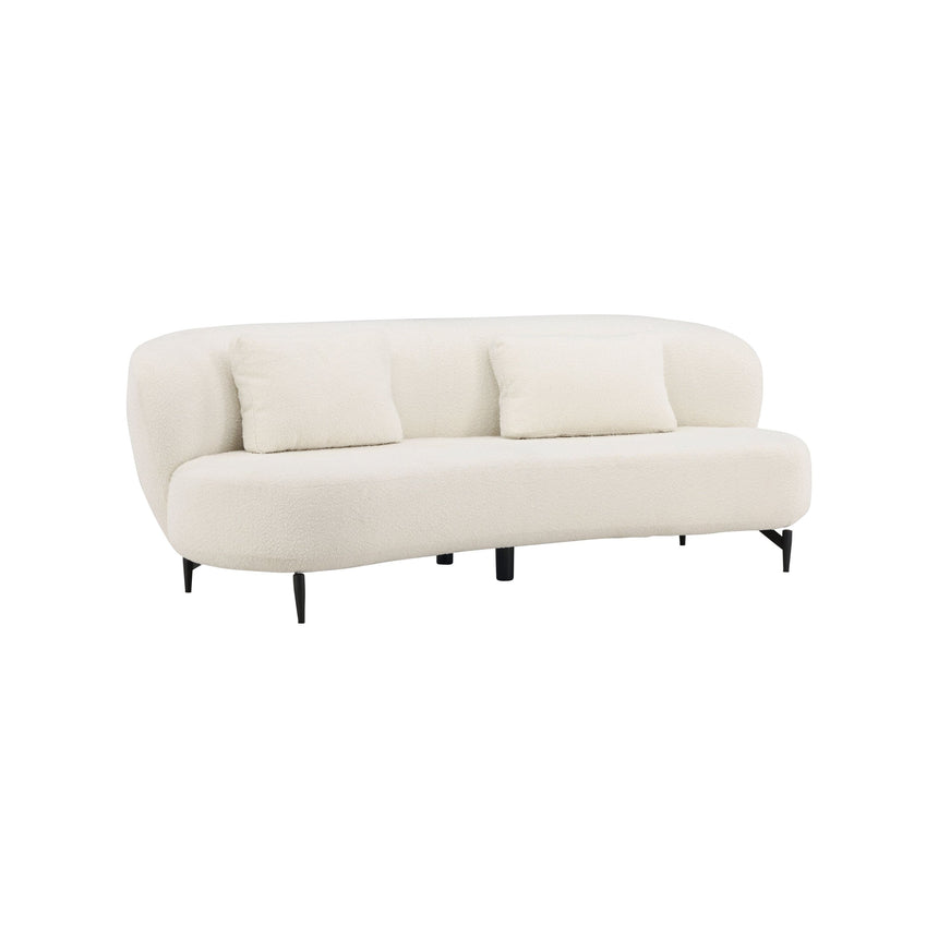 Luna 3-Sitzer Sofa - Schwarz / Weiß Boucle - ZEN ZONE Furniture