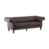 Ätran 3-Sitzer Sofa - Dunkelbraun / Dunkelbraun PU - ZEN ZONE Furniture