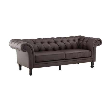 Ätran 3-Sitzer Sofa - Dunkelbraun / Dunkelbraun PU - ZEN ZONE Furniture