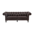 Ätran 3-Sitzer Sofa - Dunkelbraun / Dunkelbraun PU - ZEN ZONE Furniture