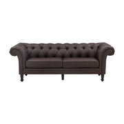 Ätran 3-Sitzer Sofa - Dunkelbraun / Dunkelbraun PU - ZEN ZONE Furniture