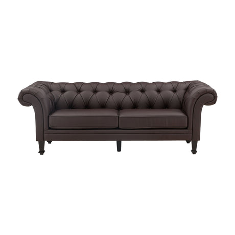Ätran 3-Sitzer Sofa - Dunkelbraun / Dunkelbraun PU - ZEN ZONE Furniture