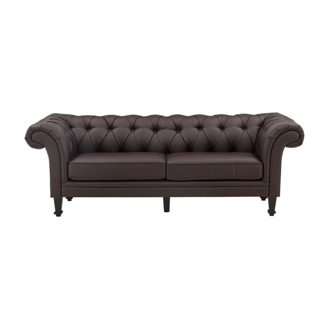 Ätran 3-Sitzer Sofa - Dunkelbraun / Dunkelbraun PU - ZEN ZONE Furniture