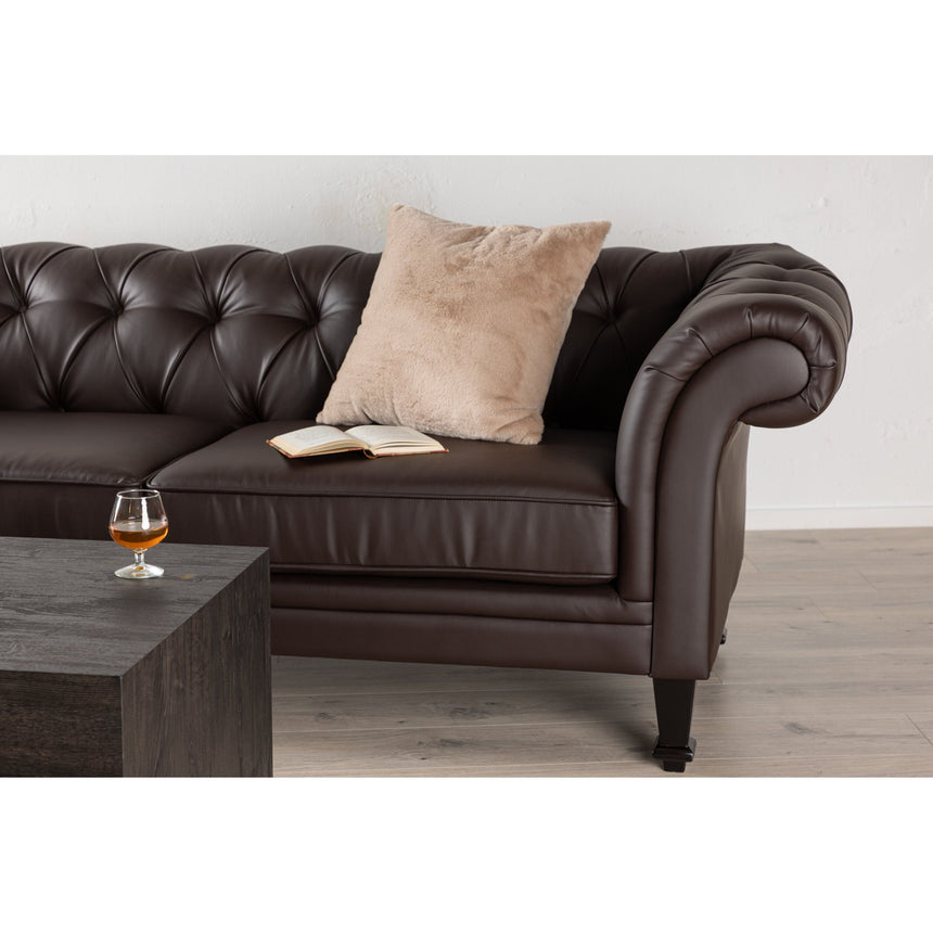 Ätran 3-Sitzer Sofa - Dunkelbraun / Dunkelbraun PU - ZEN ZONE Furniture