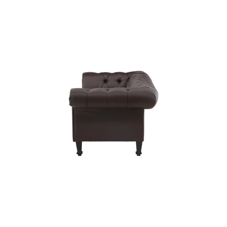 Ätran 3-Sitzer Sofa - Dunkelbraun / Dunkelbraun PU - ZEN ZONE Furniture