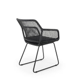 ESTA Gartenstuhl aus Aluminium Schwarz geflechtet - ZEN ZONE Furniture