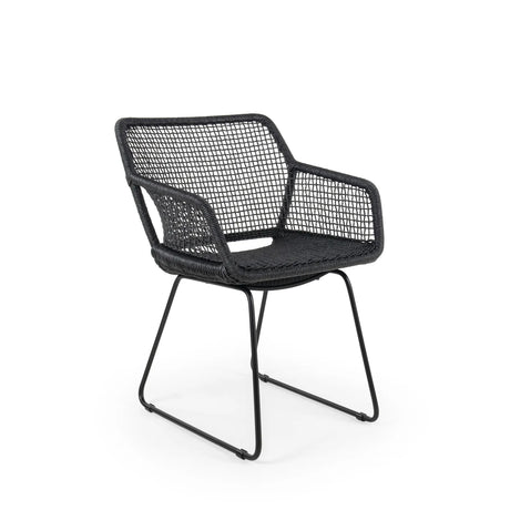 ESTA Gartenstuhl aus Aluminium Schwarz geflechtet - ZEN ZONE Furniture