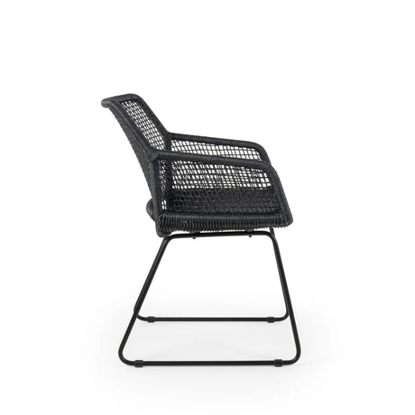 ESTA Gartenstuhl aus Aluminium Schwarz geflechtet - ZEN ZONE Furniture