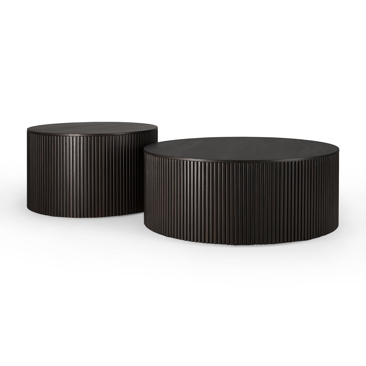 Couchtisch - lackiertes Mahagoni - dunkelbraun - rund - abnehmbare Abdeckung Roller Max - 80cm - ZEN ZONE Furniture