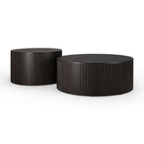 Couchtisch - lackiertes Mahagoni - dunkelbraun - rund - abnehmbare Abdeckung Roller Max - 80cm - ZEN ZONE Furniture